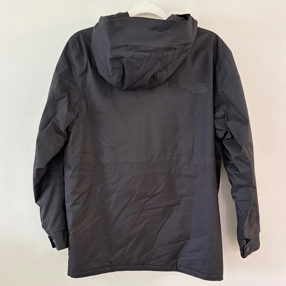 The North Face Mens Small Insulated Hooded Parka Jacket Black Zip Up